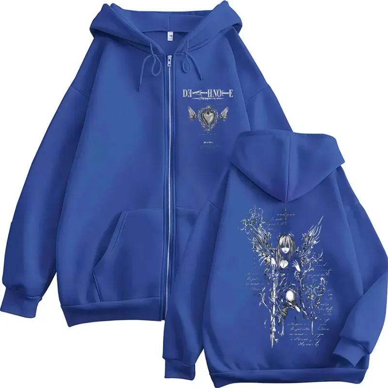 Anime Death Note Misa Amane Zipper Hoodies Men Women Clothing Fashion Casual Long Sleeve Zip Up Hooded Sweatshirts Jacket Coat