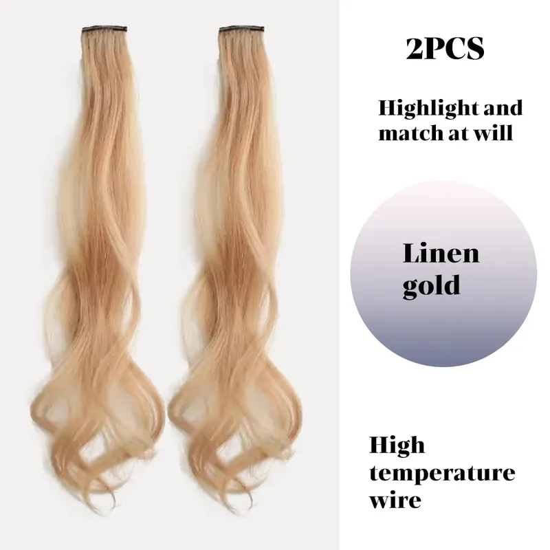 Color synthetic highlighting curly hair extension piece wig woman hanging ear dyeing pair heat-resistant wig piece