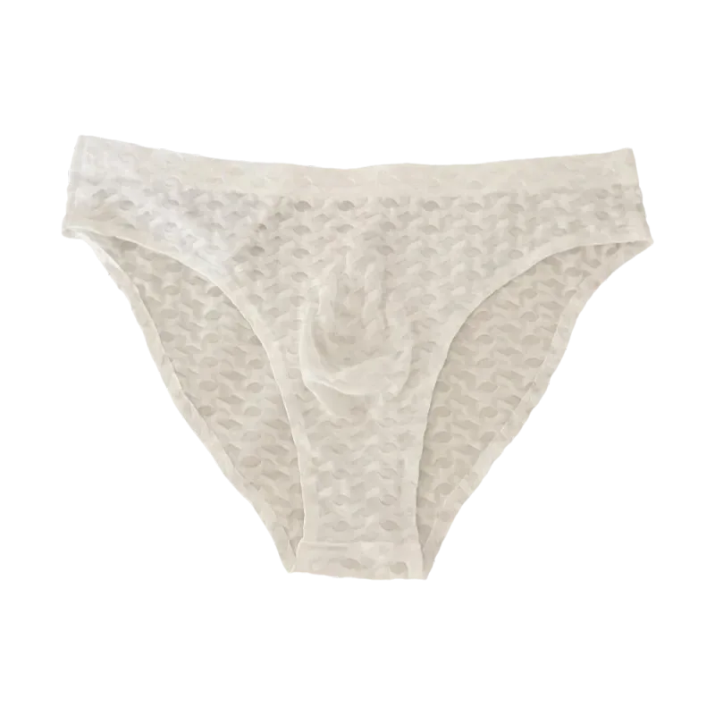 Panties Mesh Thin Men's Underwear Transparent Low Waist Ice Silk Underpants Bubble U Convex Pouch Men Triangle Briefs Male