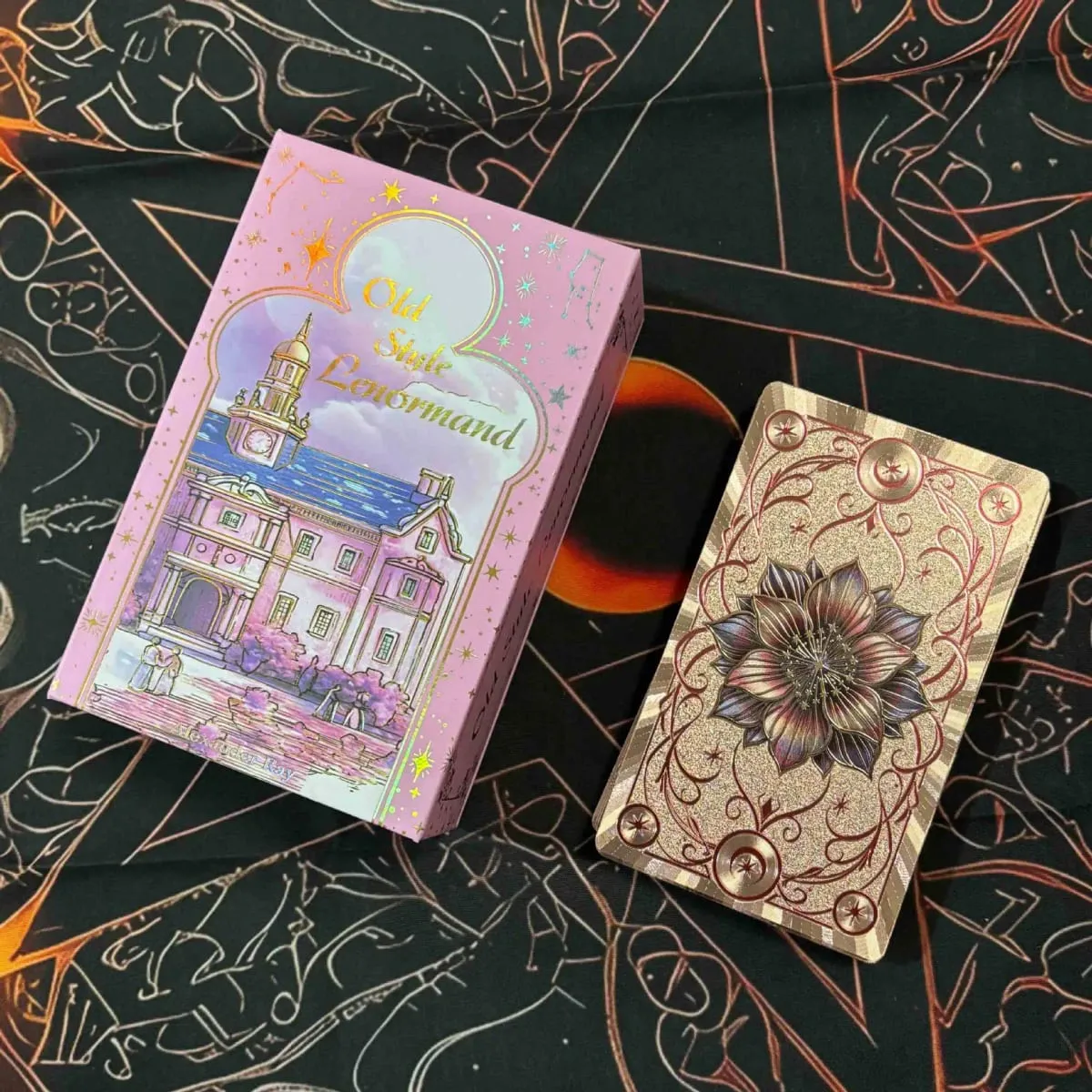 12*7cm Old Style Lenormand Oracle Cards 38 Pcs Gold Foil Waterproof PET Cards for Divination & Fortune Telling With Paper Manual — image 4