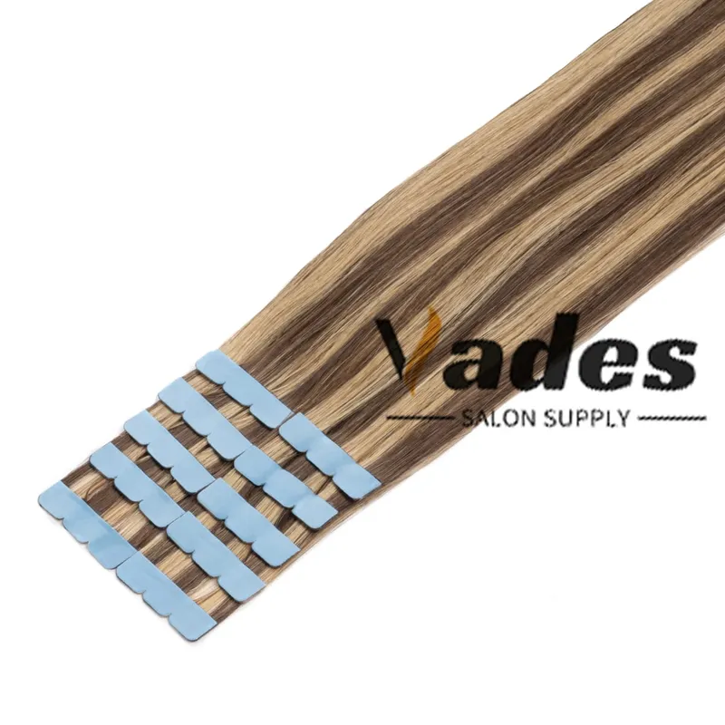 10Pcs Natural Real Smooth Remy Human Hair Mini Tape in Skin Weft Hair Extensions Soft Touch Texture Natural Shine Daily Use