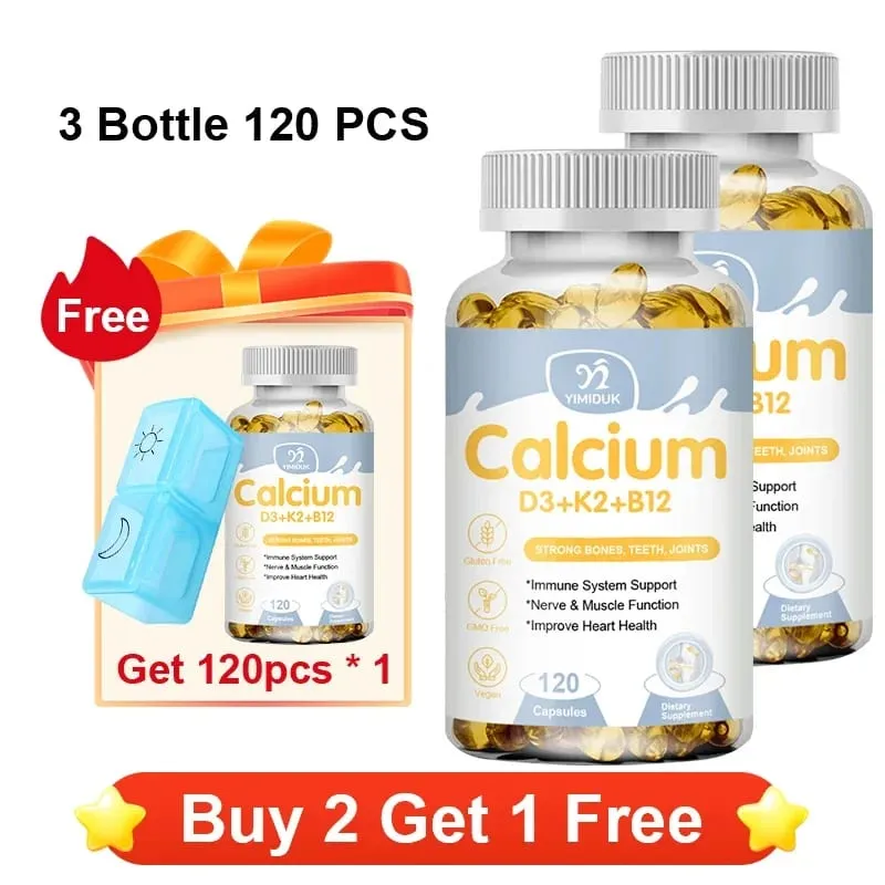 Premium Calcium D3 K2 B12 Capsules Supports Bones & Teeth Calcium Absorption Nerve Health Muscle Function & Vitality — image 12