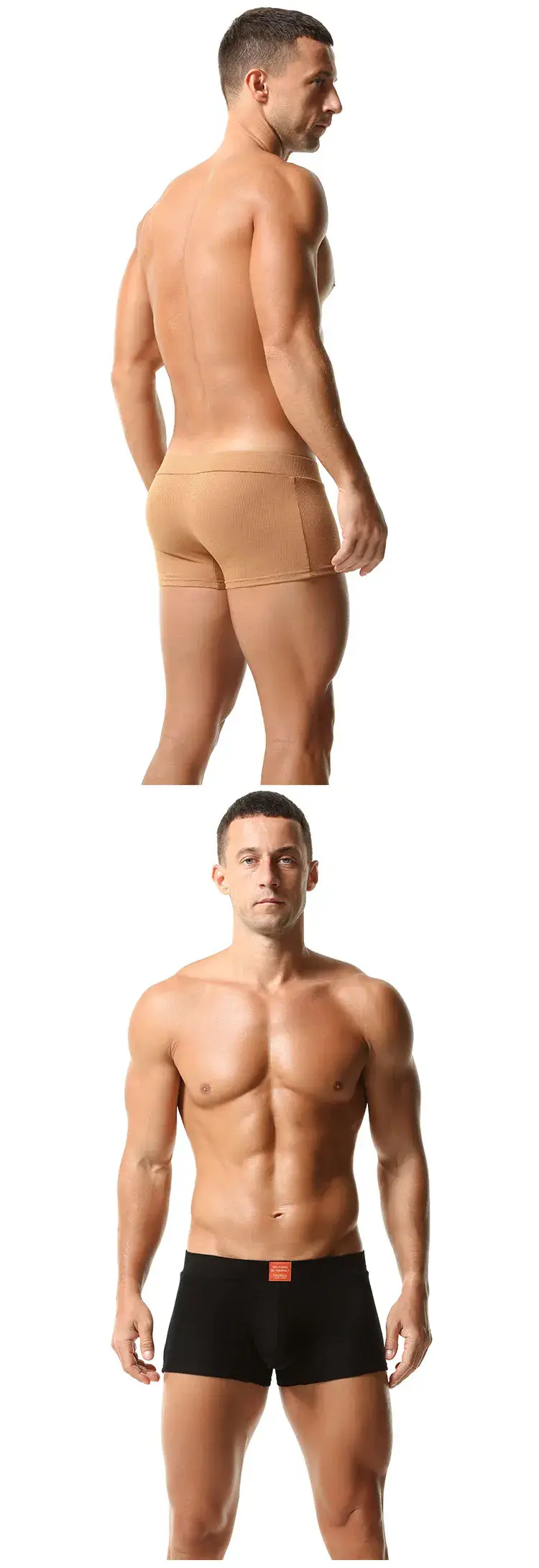 Men's Ribbed Boxer Briefs with 3D Contoured Pouch Elastic Waistband Soft Stretch Fabric for Comfort Casual Underwear — image 3