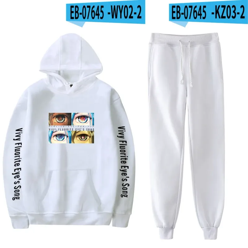 Harajuku Comfortable Vivy Fluorite Eye's Song Print Sweatshirt Sweatpants Hoodies+ Trousers Suit Boys/Girls 2 Piece Set Clothes — image 50