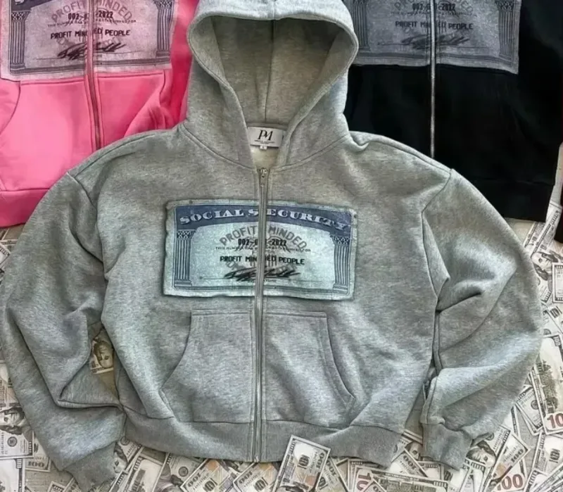 Y2K Retro Hoodie Men's and Women's Custom Print Streetwear Long Sleeve Pullover with Hood — image 4