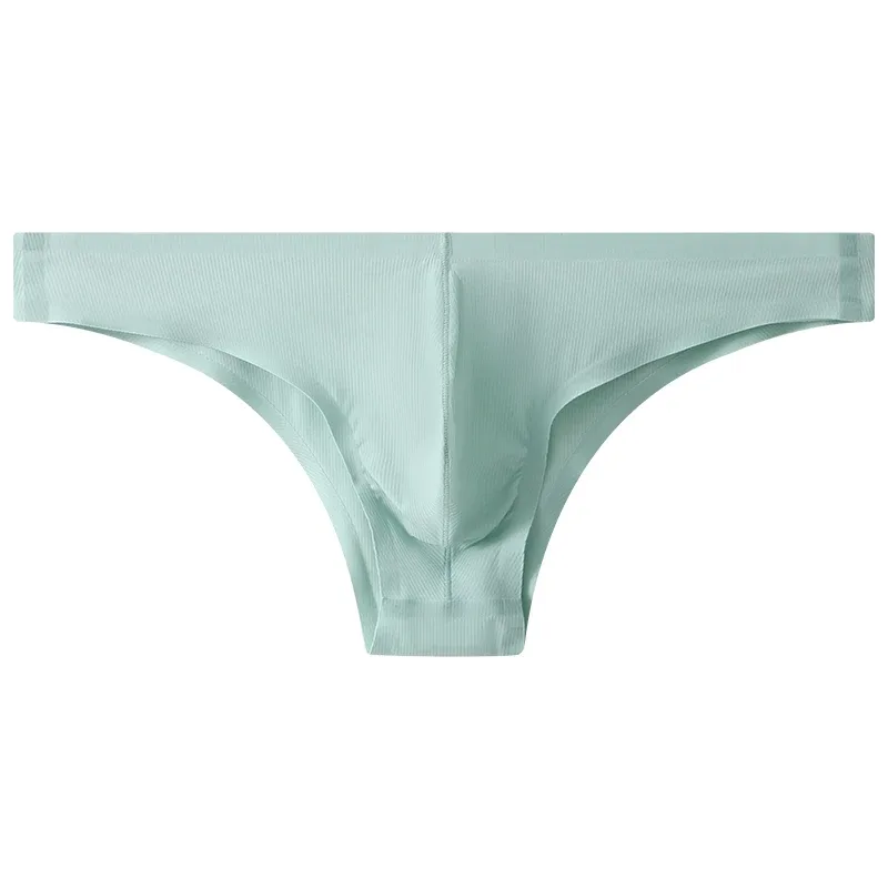 Intimo da uomo a triangolo piccolo a mezza anca a vita bassa sexy da uomo giovane slip senza cuciture in seta di ghiaccio mutandine estive leggere e traspiranti — image 17