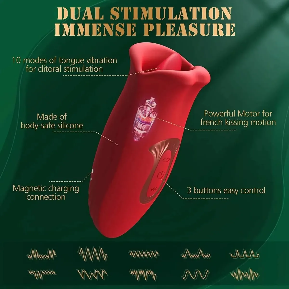 Tongue Licking Vibrator for Women G-Spot Clitoris Vagina Stimulator Massager Nipple Oral Massager Female Massager Sex Toys — image 4