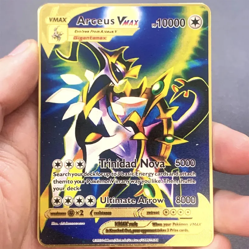 ภาษาอังกฤษโลหะการ์ด Pokemon DIY Arceus Mewtwo Charizard Pikachu เหล็กเงา Pokémon GX Vmax EX เกมคอลเลกชันเด็กการ์ดของเล่นของขวัญ — image 8
