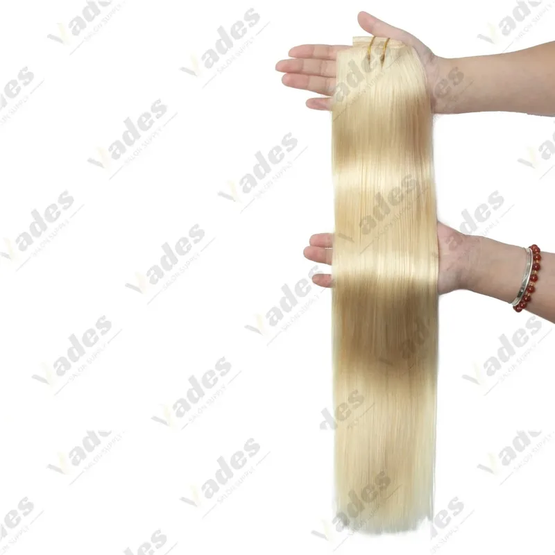 Women Lightweight Clip In Extensions 7Pcs Set Invisible PU Tape Weft Injected PU Natural Human Hair 12-24inch Adding Length Use
