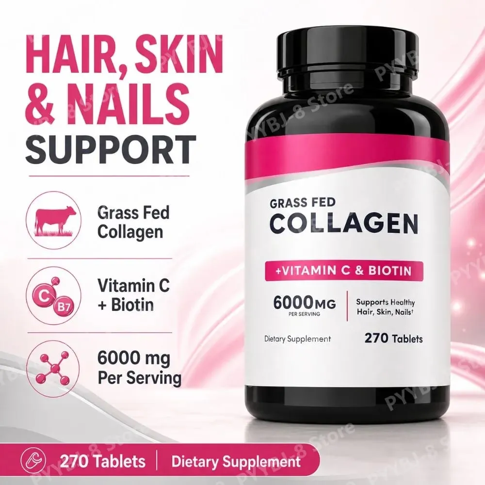 Collagen Tablets 6000mg with Vitamin C and Biotin Hair Skin Nails Beauty Support Dietary Supplement 270 Tablets — image 1
