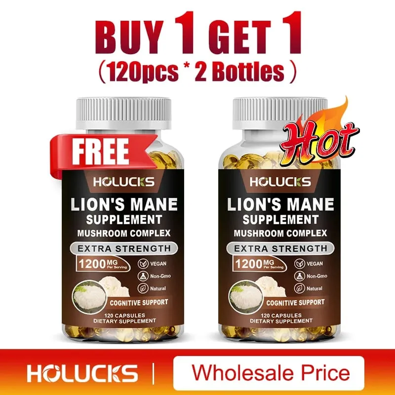 Lion's Mane Mushroom Complex Capsules for Focus Support & Immune Health Improve Memory Protect Brain Nerves Relieve Stress — image 9