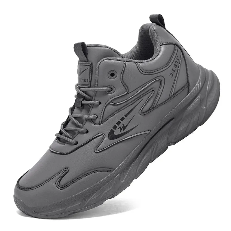 Double Star Men Sneakers 2026 New Fashion Casual Shoes Water Resistant Leather Upper Running Walking Shoes Anti Slip Lightweight