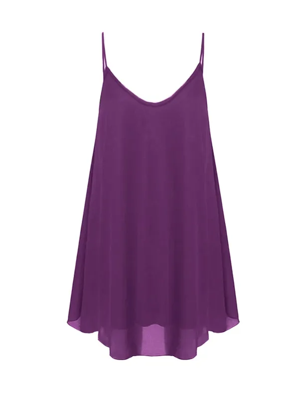 Women Plus Size Sleeveless Dress Fashion Solid Color Comfortable Daily Wear Dress — image 8