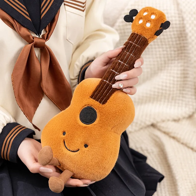Humanoid Musical Instruments Plush Toy Stuffed Smiling Guitar Violin Tuning Fork with Legs Decor Plushie Prop Gift — image 4