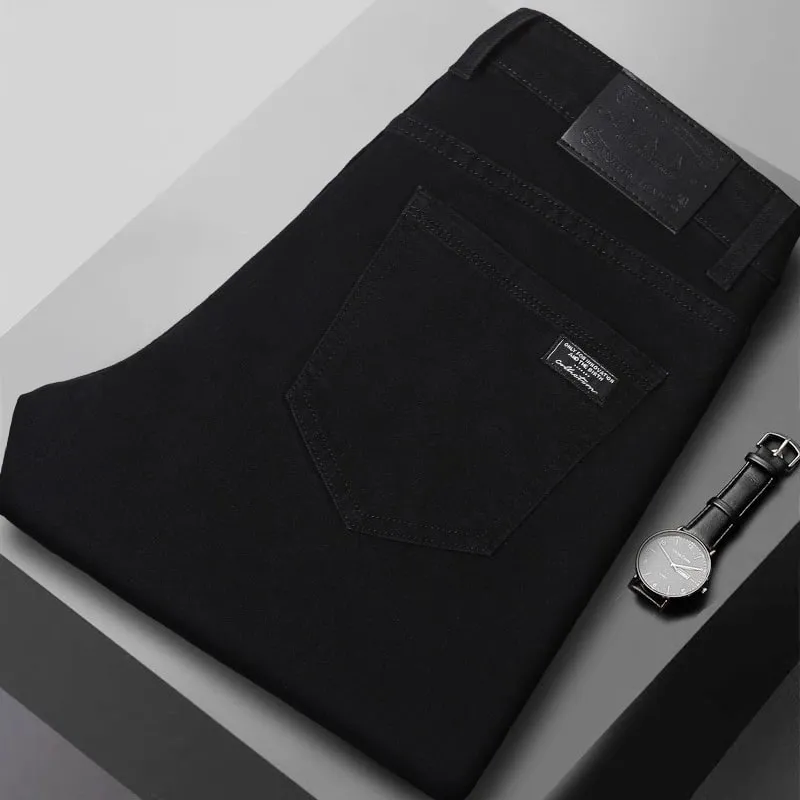 Men's New Stretch Straight Jeans Business Versatile Trendy Youth Casual Regular Long Pants for Spring Autumn Male Denim Trousers — image 3