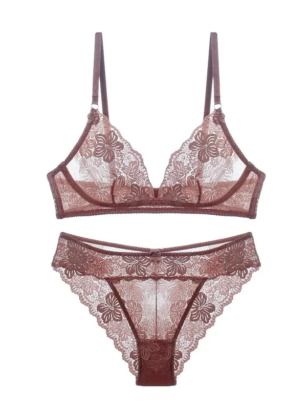 Conjunto de lingerie sexy de renda preta para mulheres conjunto confortável de sutiã e calcinha sem fio tamanho grande