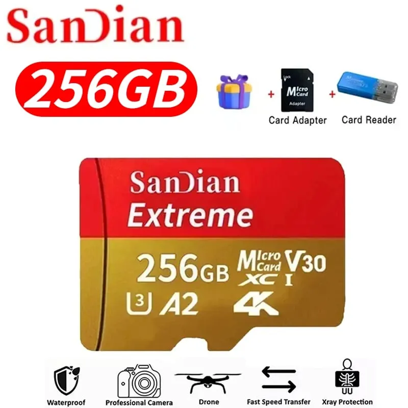 Scheda SD di memorizzazione ad alta velocità Scheda Micro TF originale da 128 GB Trasferimento ad alta velocità Classe 10 da 512 GB per fotocamera/PC/telefono — image 7