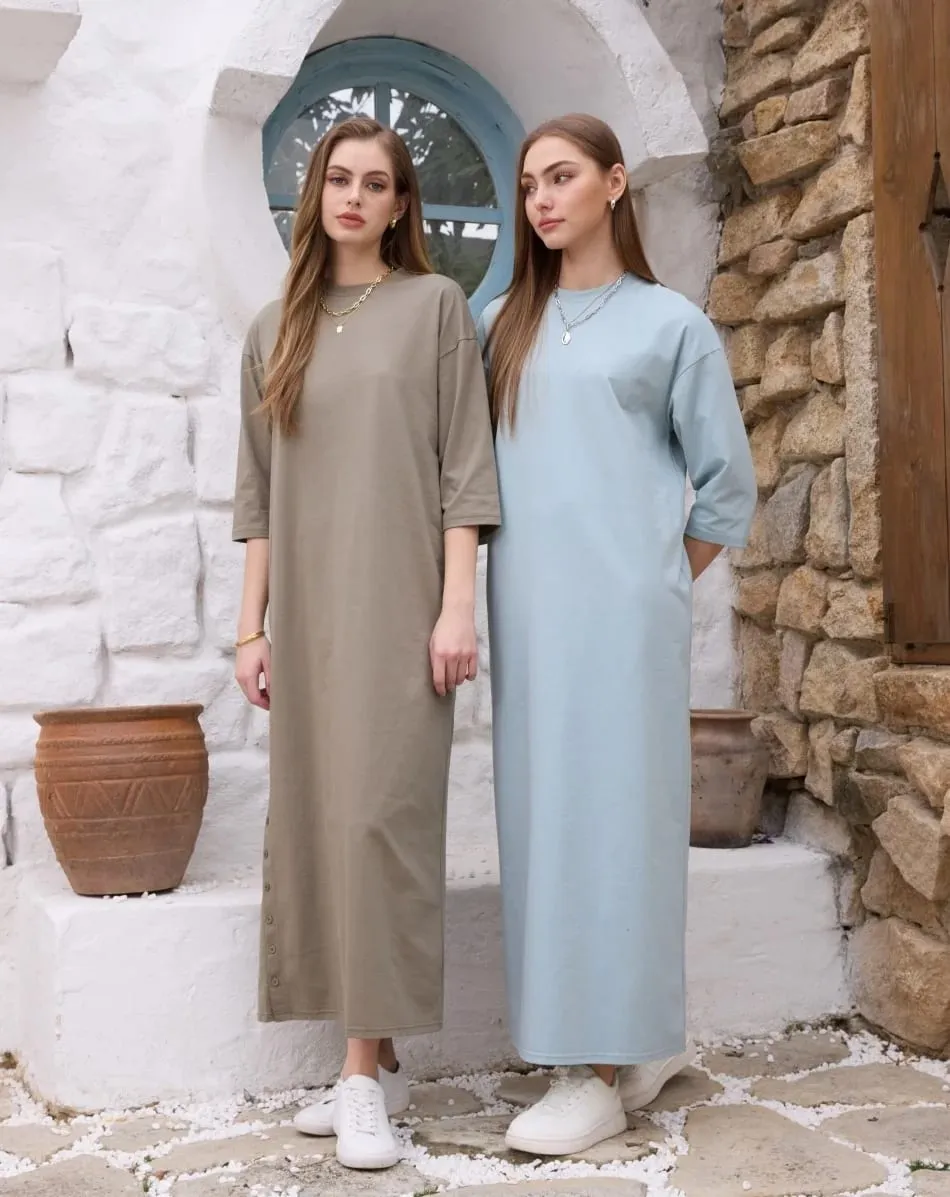 AS SS26 oversize loose T-shirt dress + V neck T-shirt + skirt set casual style woman clothes — image 1