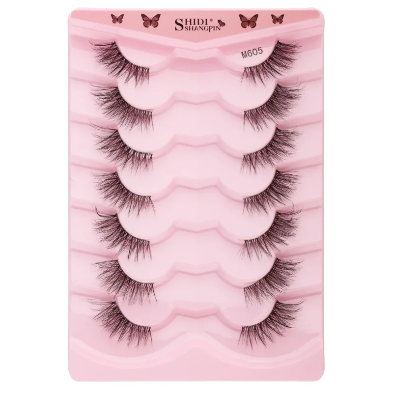 Mezze Ciglia Naturali Soffici Ciglia Finte Cat Eye Lash 3D Ciglia di Visone Finte Ciglia Morbide Alate Strumento di Trucco