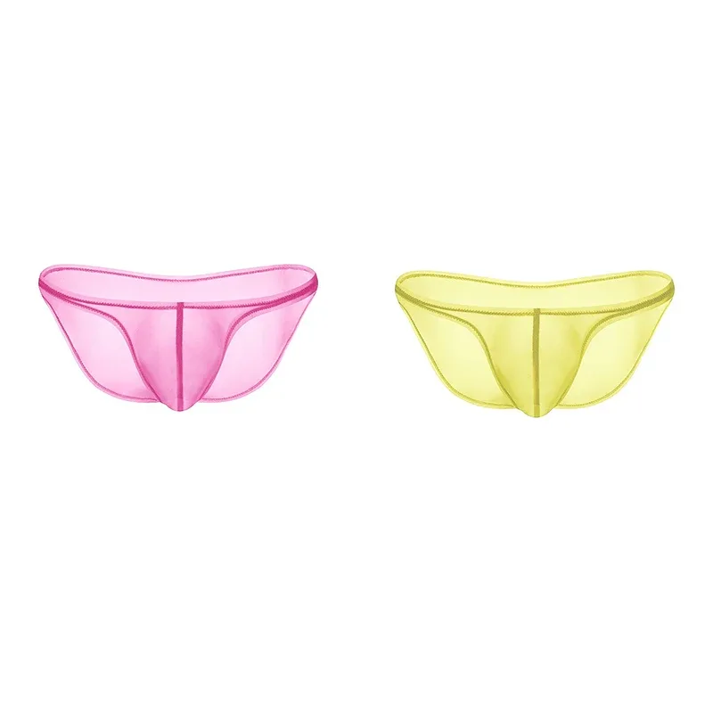Men's Underwear Delicate Ice Silk Transparent Triangle Panties Personality Low Waist Briefs — image 20