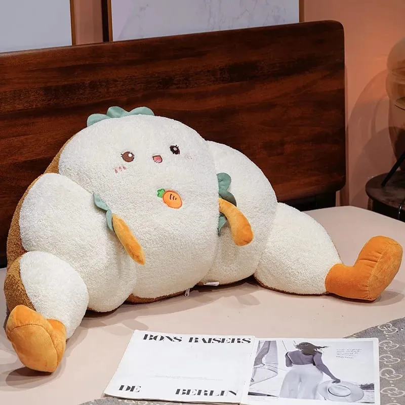 70cm Croissant Lumbar Support Pillow Cute Capybara Carrot Toast Soft Stuffed Plush Toy Sofa Cushion Chair Back Pillow Charm Gift