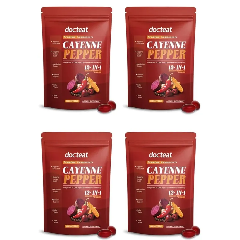 Cayenne Pepper Softgels with 12-in-1 Enhanced Botanical Formula for Antioxidant and Vascular Health Support 180 Softgels — image 10