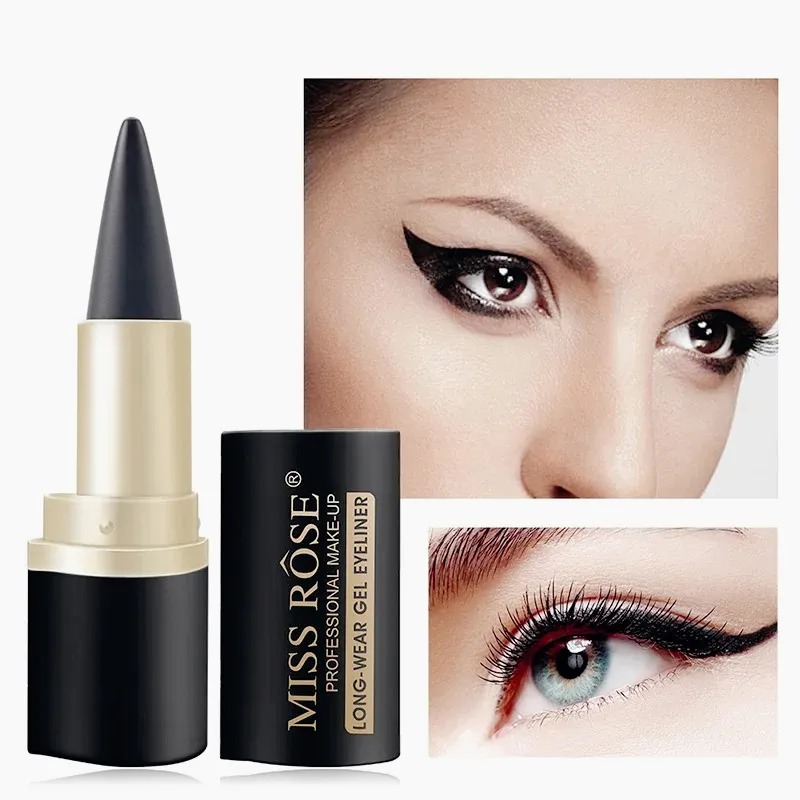 Waterproof Eyeliner Gel Matte - 24H Quick-drying Rich Pigment Single Head Gel Pencil Smudge-proof Long-lasting Black — image 5