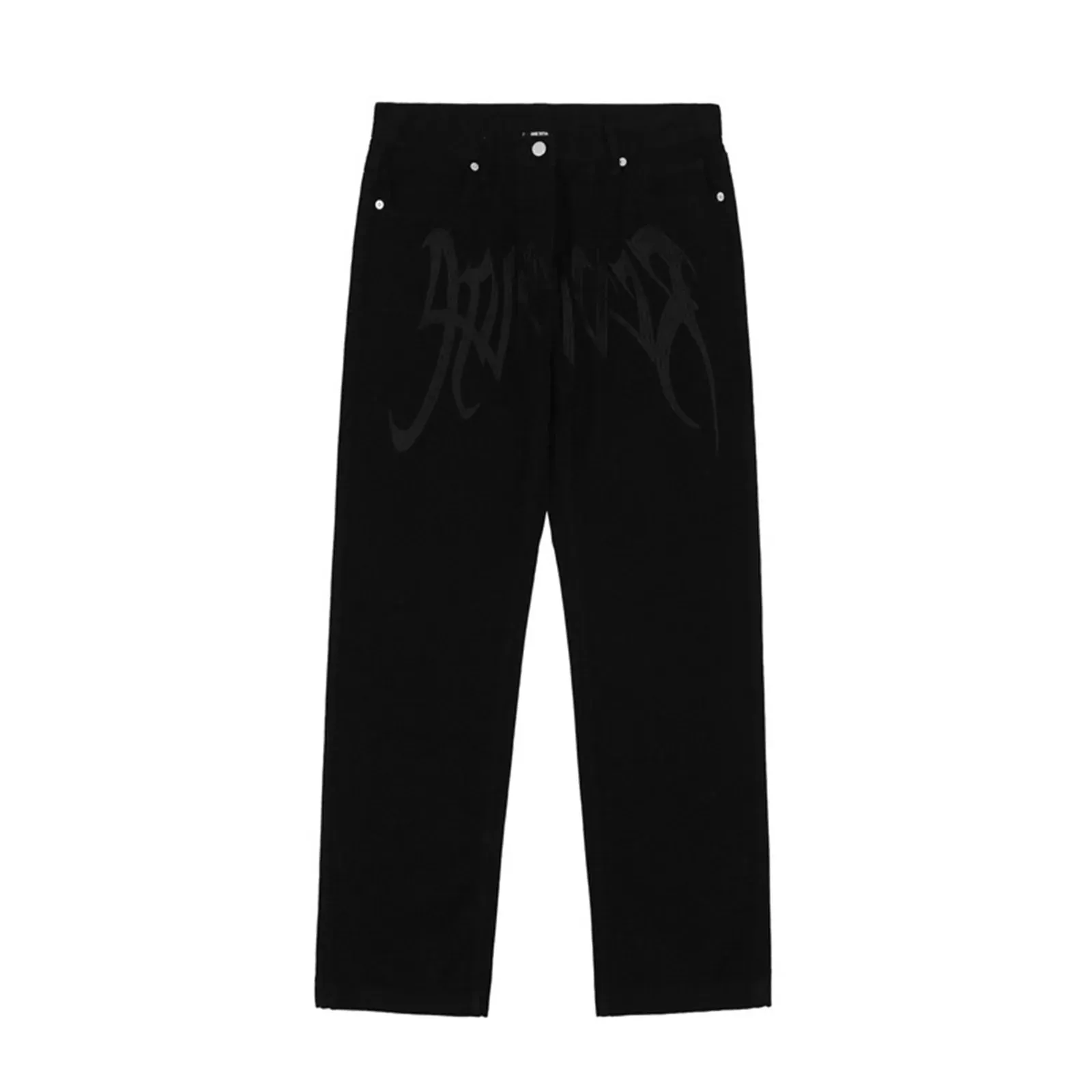 Jean droit brodé taille haute pour hommes, Baggy imprimé, Hip Hop, adolescent garçon, Streetwear, Skateboard, pantalon en denim décontracté, Y2K — image 4