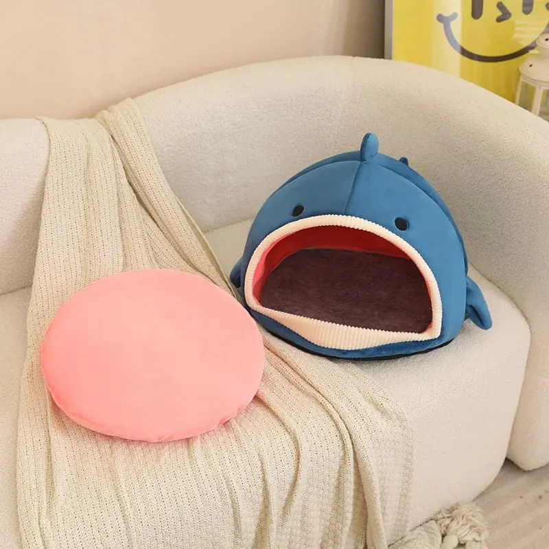 Pet Bed Shark Pineapple Shaped Soft Warm Nest Sleep Available All Seasons Specially Designed For Cats And Dogs Pet Gift