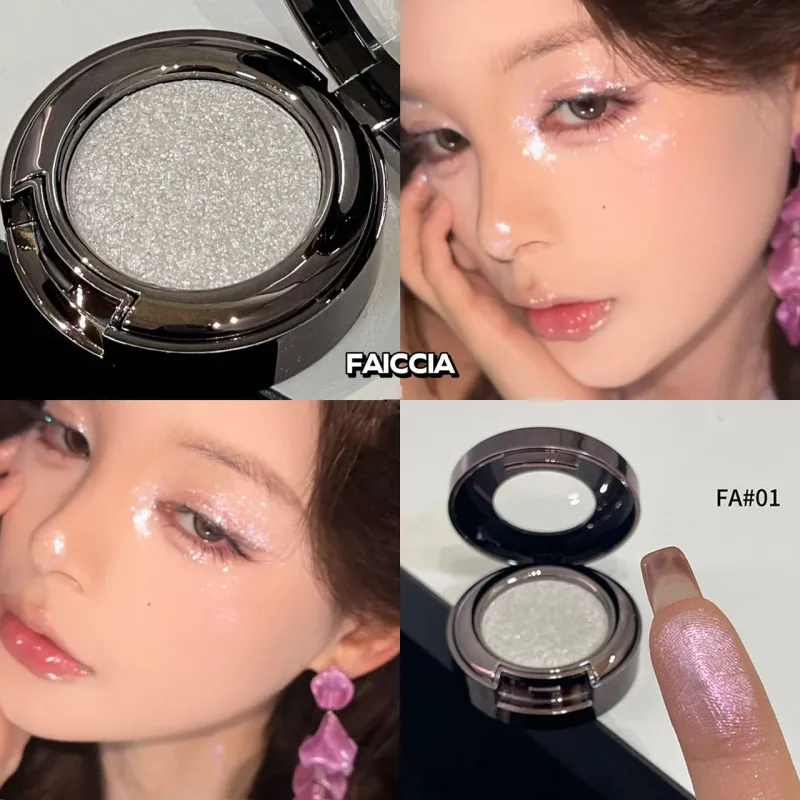 Chameleon Smoky Green Eyeshadow Palette High Gloss Easy-To-Apply Sparkling Purple Pearlescent Eye Shadow Brightening Makeup