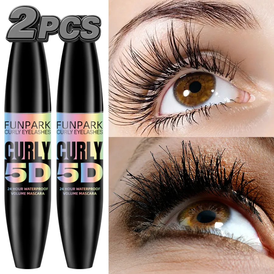 2pcs 5D Eye Black Mascara À Prova D 'Água Alonga Cílios Extensão Rímel de Fibra de Seda Maquiagem de Olhos de Longa Duração para Mulheres Cosméticos Beleza Coreana — image 6