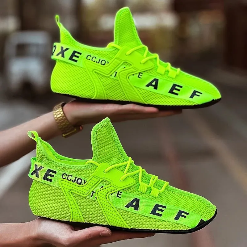 White Sneakers Men High Top Comfortable Breathable Mesh Casual Shoes Socks Shoes Big Size 47 Outdoor Walking Shoes for Men — image 1