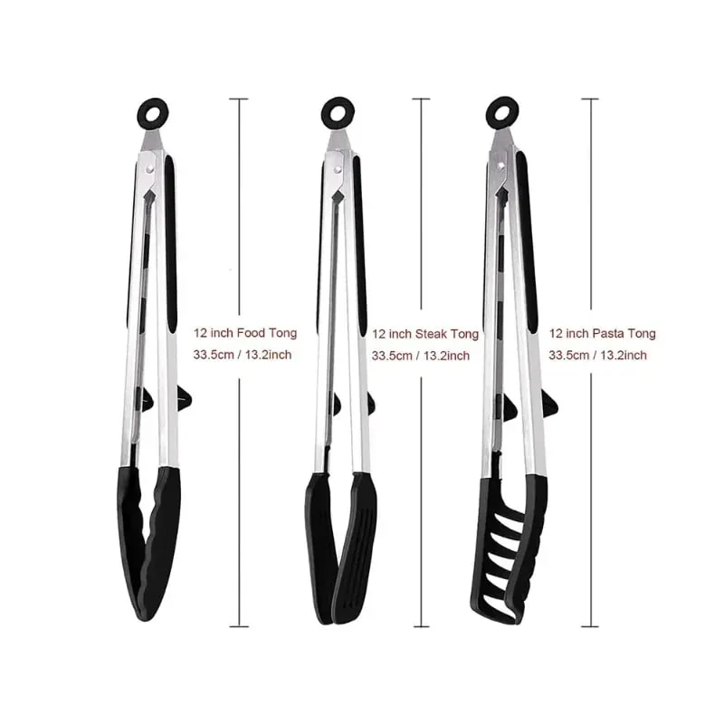 Silicone Kitchen Food Tongs Non Stick Heat Resistant Cooking Clip For BBQ Salad Steak Pasta Household Kitchen Utensils — image 3