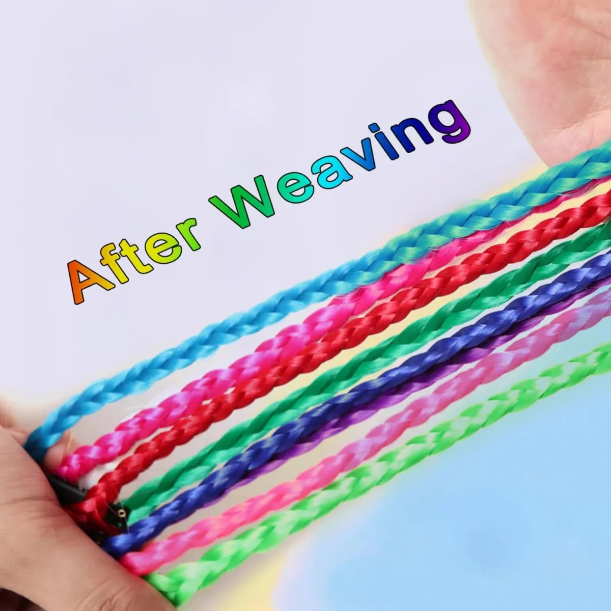Colorful Clip in Synthetic Hair Extensions Party Highlights Rainbow Long Straight Hairpieces Colored Hair Extensions for Cosplay — image 6