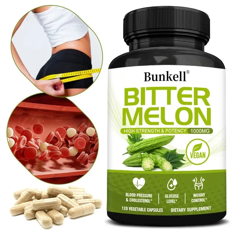 Organic Bitter Melon Extract Capsules - Blood Sugar Balance & Fat Burning Detox & Digestive Support Non-GMO 30/60/120 Counts — image 1