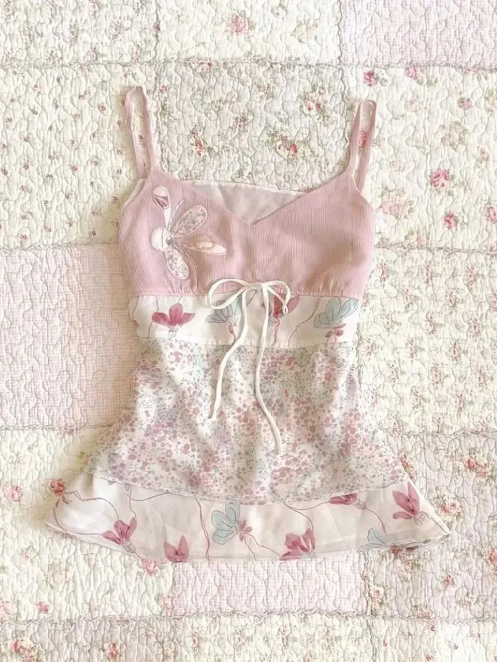 Summer Slim Sling Top Femme Harajuku Tank Top Gentle Fashionable Y2k Chic Corset Sweet Girl 90s Vintage Clothes Lace Pink Camis
