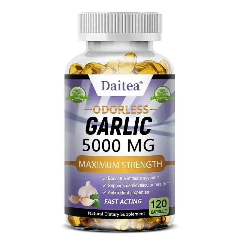 Kapsle s česnekovým extraktem 5000 mg vyvážení cholesterolu napomáhají imunitě Zdraví srdce Detoxikační očista — image 8