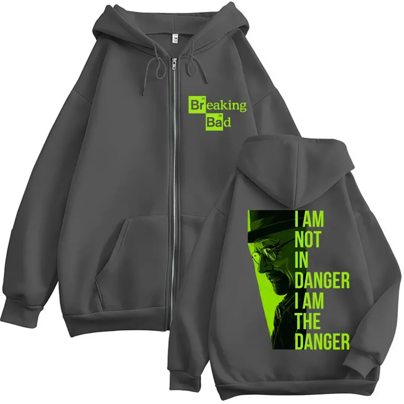 TV-Serie Breaking Bad Heisenberg Zip Up Hoodies I Am Not Danger I Am The Danger Männer Frauen Trainingsanzug Lose Herbst Casual Mäntel