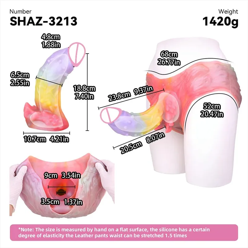 3D Horse Penis Shaped Wearable Cock Sleeve Gradient Color Skin-Friendly Liquid Silicone Adult Couple Intimate Sex Toys — image 24