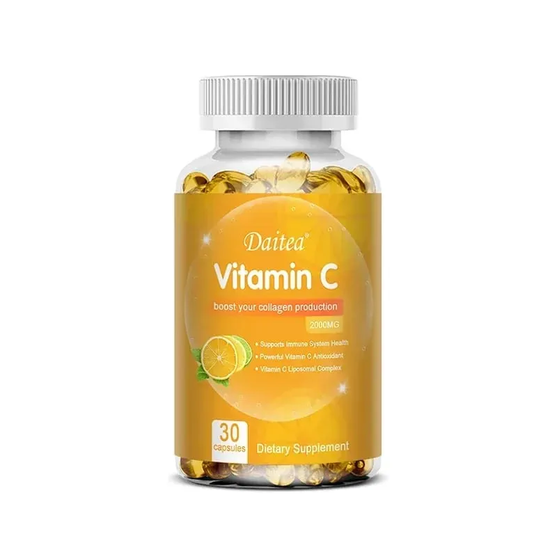 Vitamin C Capsules - 2000mg Promote Collagen Production Support Skin and Immune Health Powerful Antioxidant 120 Capsules