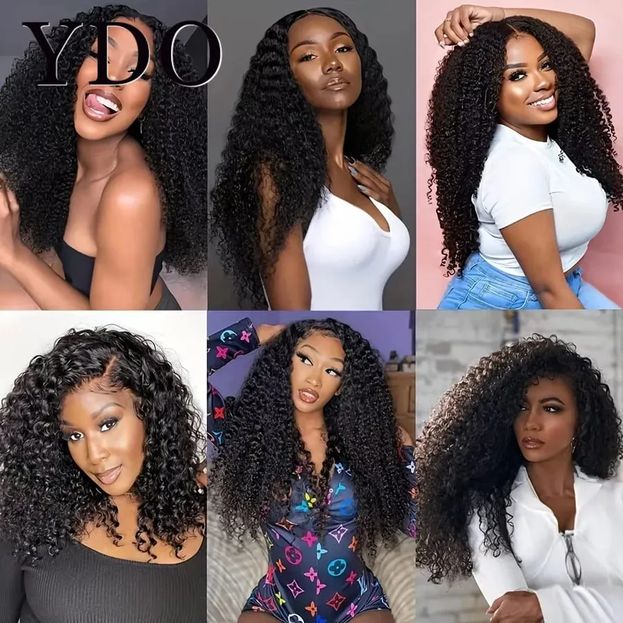 Afro Kinky Curly PU Clip In Human Hair Extensions 12A Brazilian Virgin Raw Deep Curly Human Hair 8pcs 120g/set Natural Color — image 3