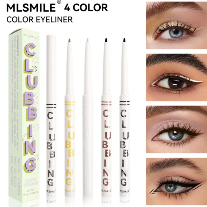 Waterproof Black White Eyeliner Pencils Long-Lasting Smudge-Proof for Bold Eye Makeup Easy Glide Formula Eye Liner Cosmetics