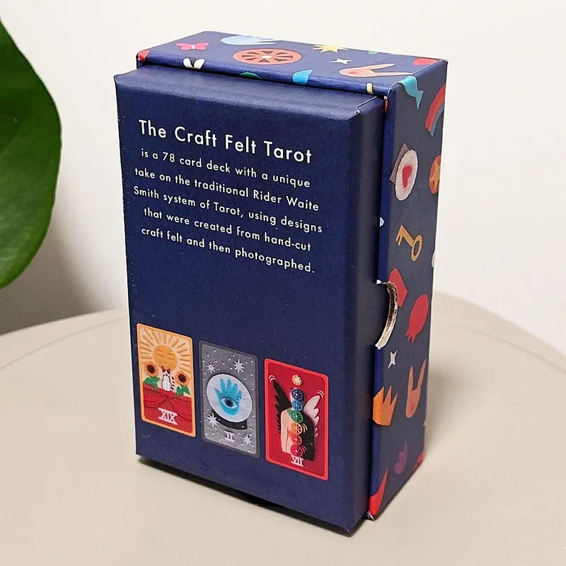 The Craft Felt Tarot 12*7sm 78 Dek Kad Penunggang Seni Felt Potongan Tangan Unik Set Ramalan Aneh dalam Kotak Tegar