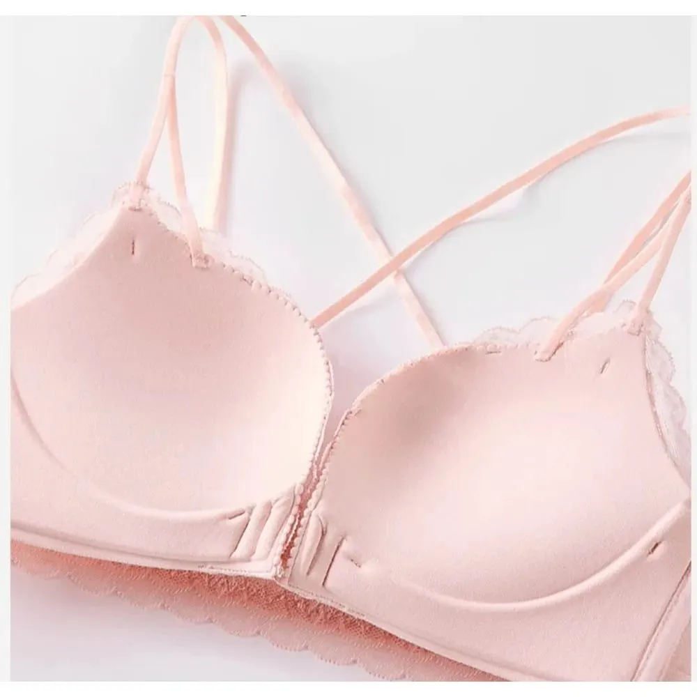 Women Leopard Front Closure Push Up Bra Small Bust Anti Spill Side Support Sexy Back Brassiere Size 32-38ABC Daily Wear Lingerie — image 2