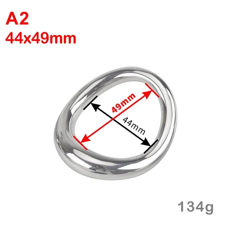 Stainless Steel curved Penis Lock Cock Ring Heavy Duty Male Metal Ball Scrotum Stretcher Sex Toys for Man Delay Ejaculation