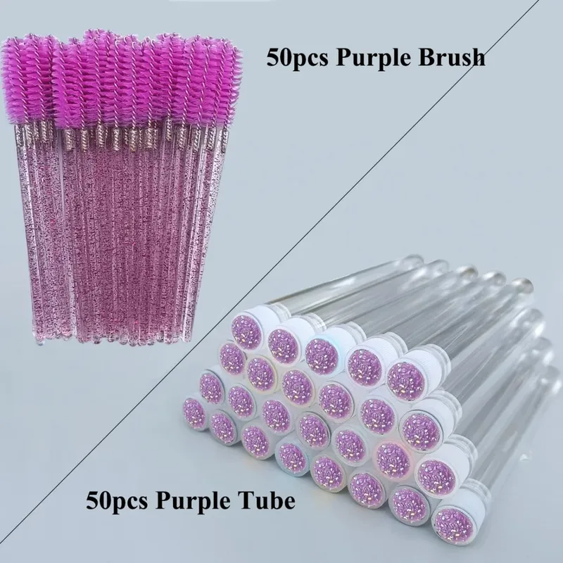 50pcs Reusable Eyelashes Brush Tube for Eyelash Extension Disposable Mascara Wands Eyebrow Brush Applicator EyeLash Brushes — image 10
