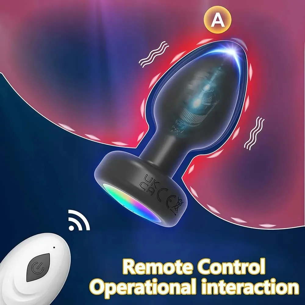 Powerful LED Anal Plug Vibrator for Men Women Female Vagina Remote Stimulator Prostate Butt Plug for Adult Couples Sex Toys
