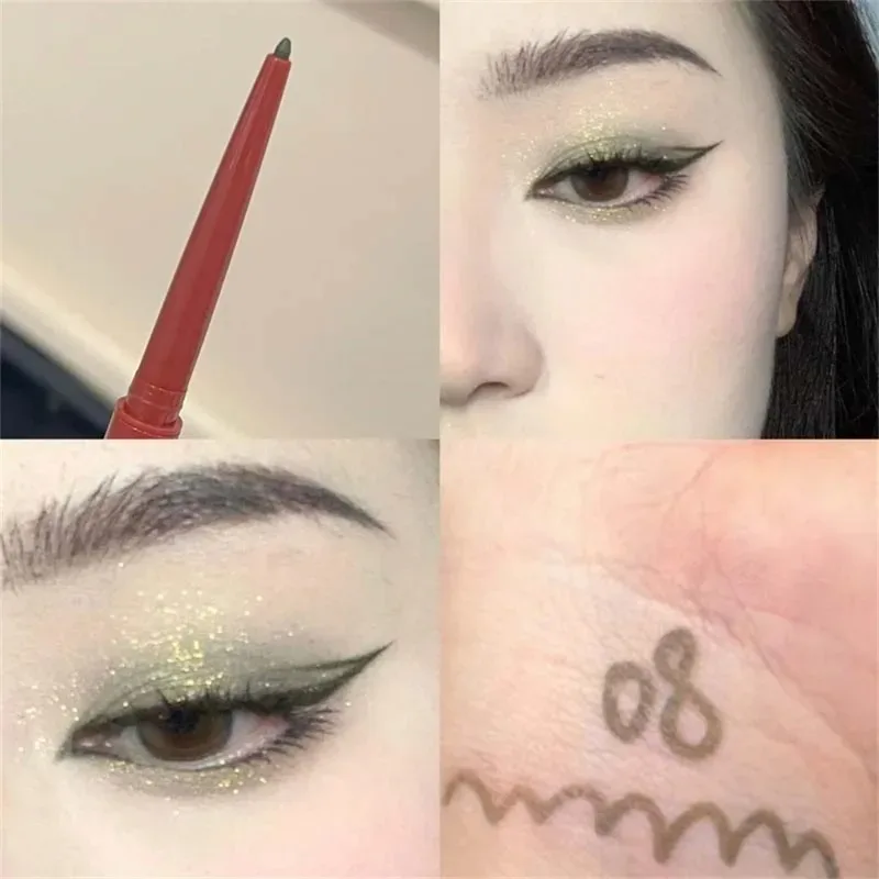 12 Colors Eyeliner Pencil Wine Red Waterproof Lasting Matte Brown Eyeshadow Contour Stick High Pigment Lying Silkworm Eye Makeup