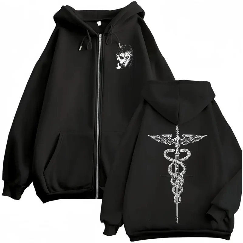 El Matador Ilia Topuria Tattoo Zipper Hoodies Men's Violence Aesthetics Sweatshirt Jacket Coats Fleece Long Sleeve Zip Up Hoodie — image 1