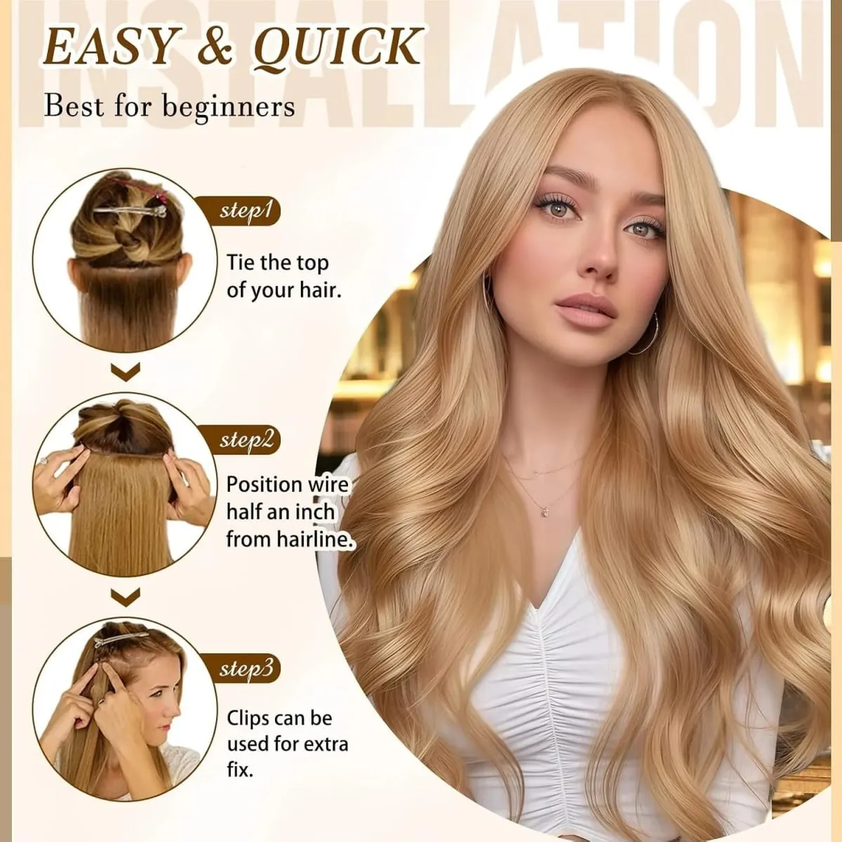 7PCS Clip in Human Hair Extensions 14-22 Inch Remy Double Weft Dark Brown to Chestnut Brown Ombre Invisible Seamless for Women